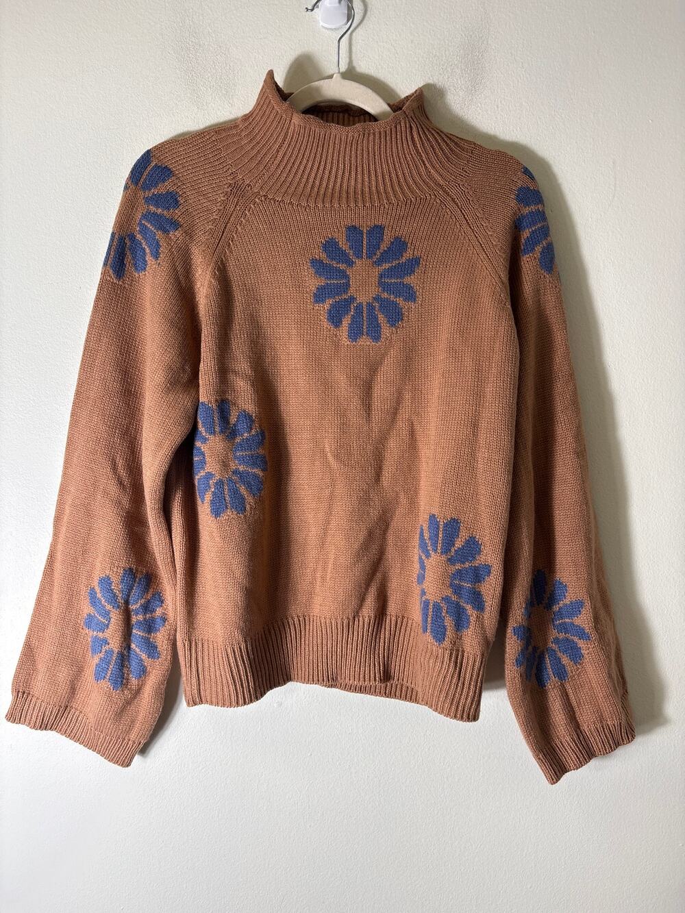 NWT Made With Love Mauve Long Sleeve Knit Mock Neck Sweater sz S